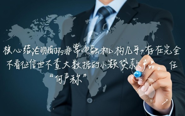 小额贷款不看征信也不查大数据吗