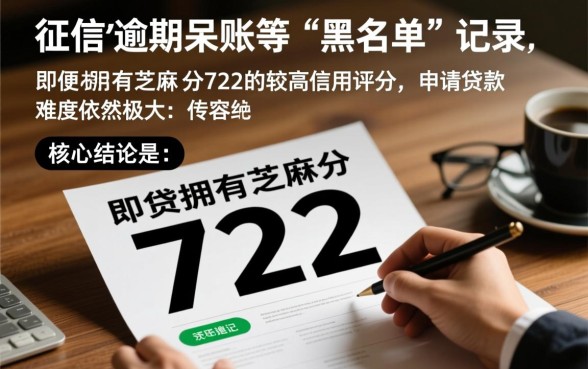 征信黑了怎么贷款,芝麻分722到哪里可以借钱? 芝麻分722到哪里可以借钱