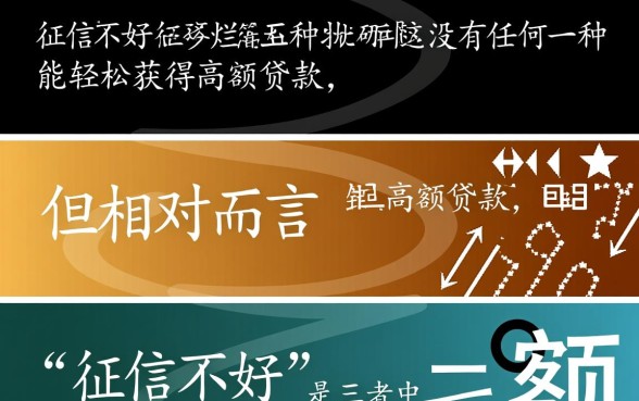 征信黑了怎么贷款?征信不好哪个额度高好申请? 征信不好哪个额度高好申请