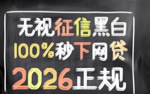 无视征信黑白2026秒下网贷