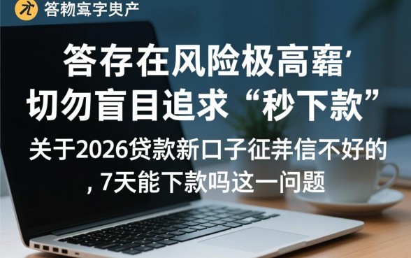 2026贷款新口子征信不好的7天能下款吗,靠谱吗 2026贷款新口子征信不好的7天能下款吗