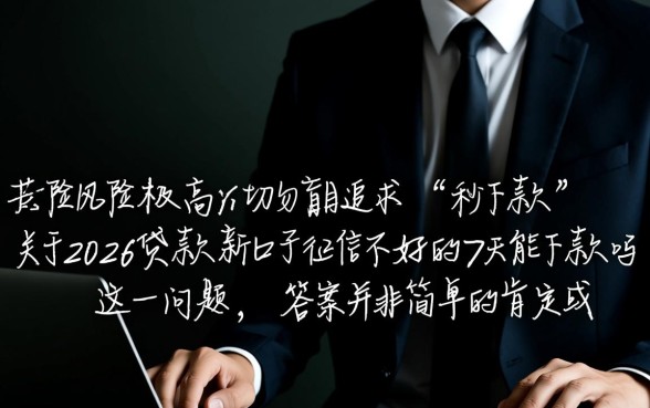 2026贷款新口子征信不好的7天能下款吗,靠谱吗 2026贷款新口子征信不好的7天能下款吗