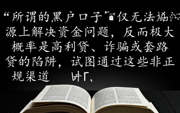 这些口子真的能帮黑户快速解决资金问题吗