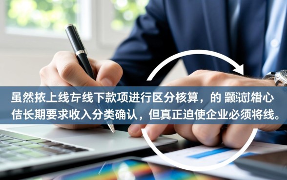 哪个年度开始对线上线下款项区分核算