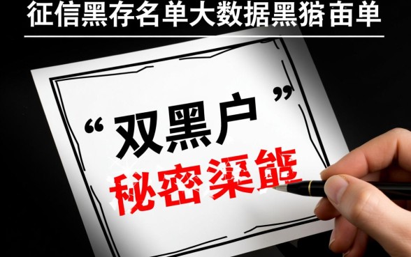 有人知道双黑名单用户能下款的秘密渠道吗
