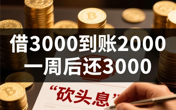 借3000到账2000一周后还3000,属于高利贷吗? 借3000到账2000一周后还3000