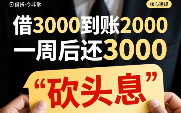 借3000到账2000一周后还3000,属于高利贷吗? 借3000到账2000一周后还3000