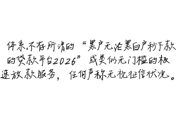 黑户无论黑白户秒下款的贷款平台2026