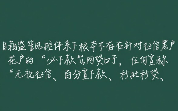 征信黑户花户网贷秒拒还有必下款的口子吗