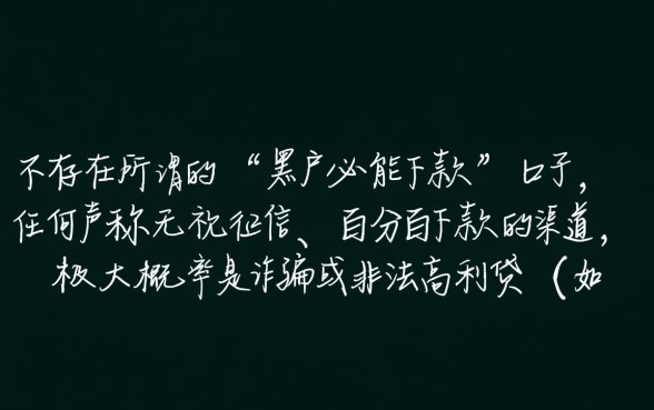 2026哪里有黑户贷款的口子必能下款