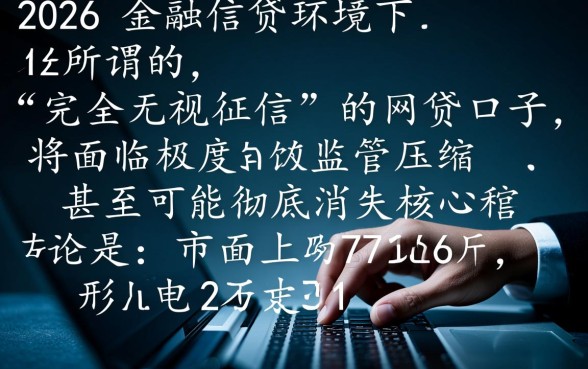 2026无视黑白征信的网贷口子有哪些