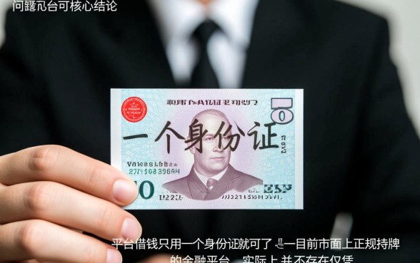 哪个平台借钱只用一个身份证