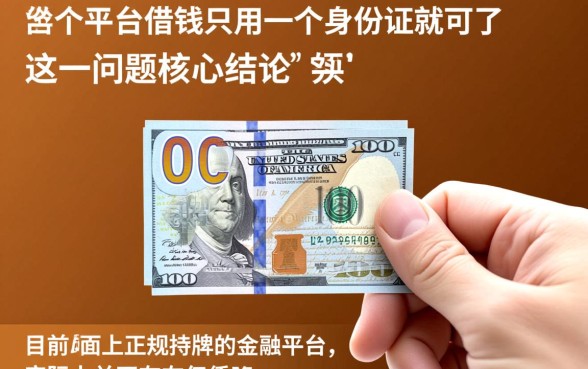 哪个平台借钱只用一个身份证
