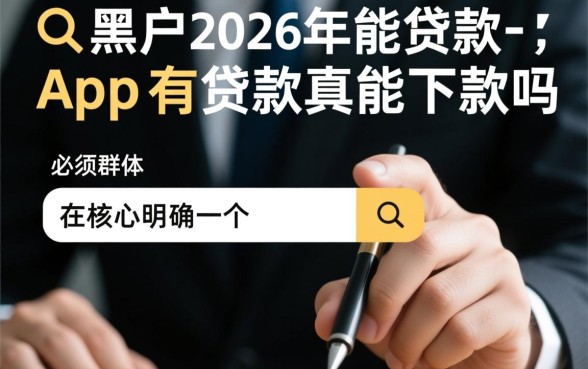 黑户2026年能贷款的app有哪些