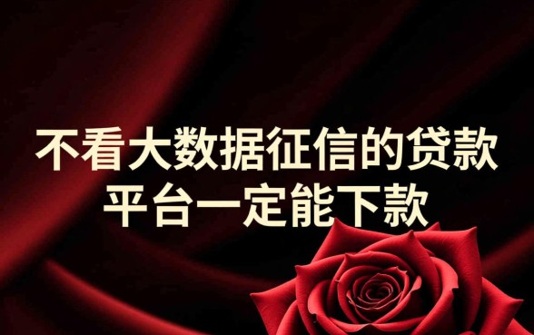不看大数据征信的贷款平台一定能下款吗,真的容易通过吗 不看大数据征信的贷款平台一定能下款吗