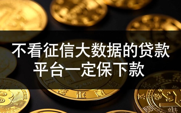 不看征信大数据的贷款平台一定能下款吗