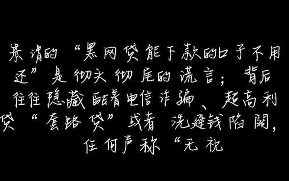 黑网贷能下款的口子不用还吗