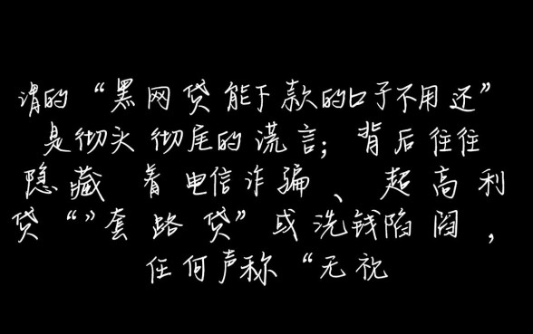 黑网贷能下款的口子不用还吗