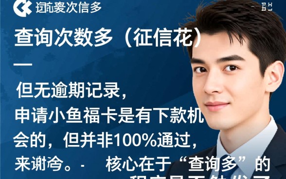 小鱼福卡征信花查询多无逾期会下款吗