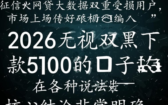 2026无视双黑下款5000的口子有哪些