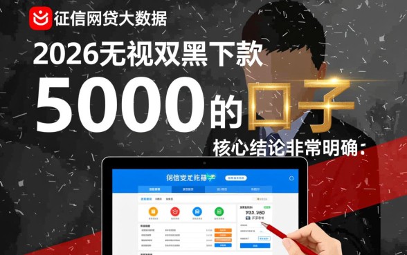 2026无视双黑下款5000的口子有哪些