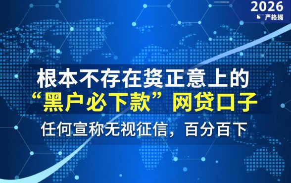 黑户必下款的网贷口子有哪些2026