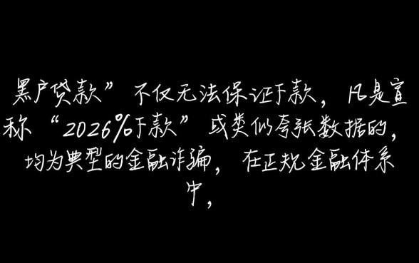 黑户贷款真的能保证2026