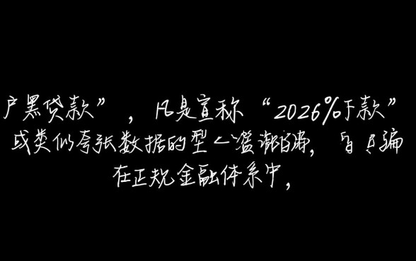 黑户贷款真的能保证2026