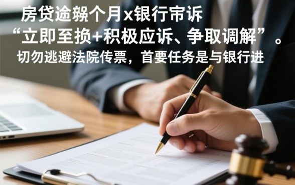 房贷逾期3个月被银行起诉怎么解决