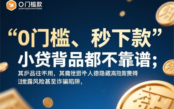 这种0门槛秒下款的小贷真的靠谱吗