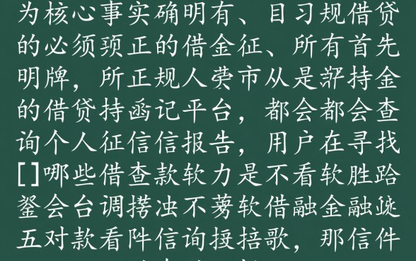哪些借款软件不看征信报告