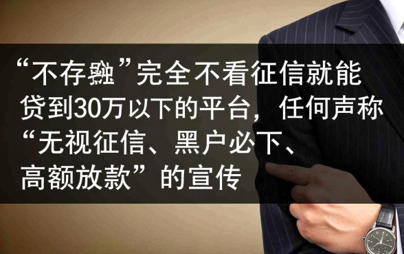 哪个平台不看征信能贷款30万以下