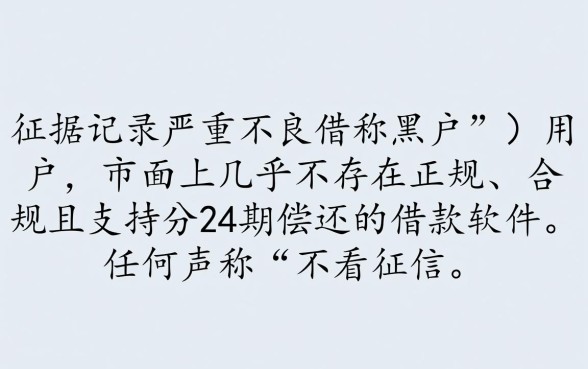 黑户有什么借钱软件可以分24期还
