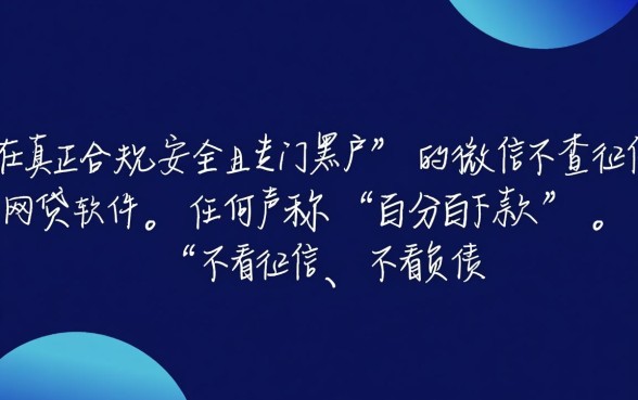 黑户微信不查征信的网贷有哪些,黑户不看征信能借的口子 黑户微信不查征信的网贷有哪些