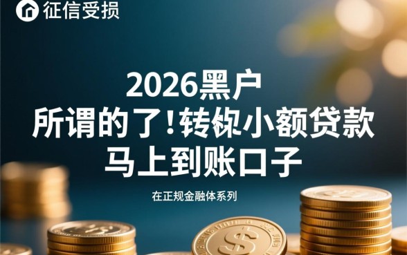 2026黑户小额贷款马上到账口子