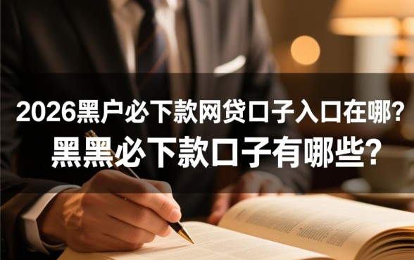 2026黑户必下款网贷口子入口在哪