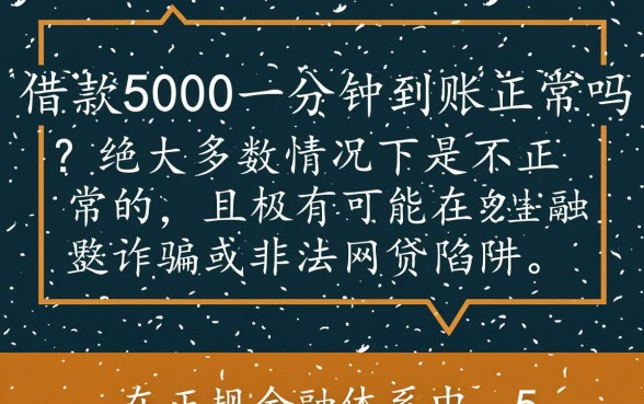 快速借款5000一分钟到账正常吗