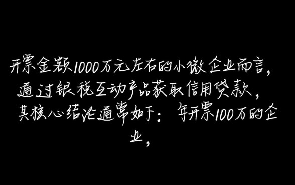 一年开票100万银税贷能贷多少