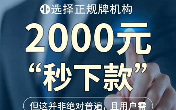 小额贷款2000元真的能秒下款吗,哪里有正规口子不用审核? 小额贷款2000元真的能秒下款吗