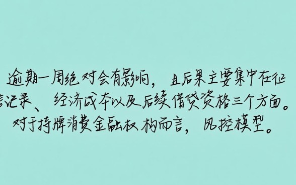 马上金融钱来花逾期一周有影响吗