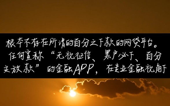 真的有百分百下款的网贷app吗