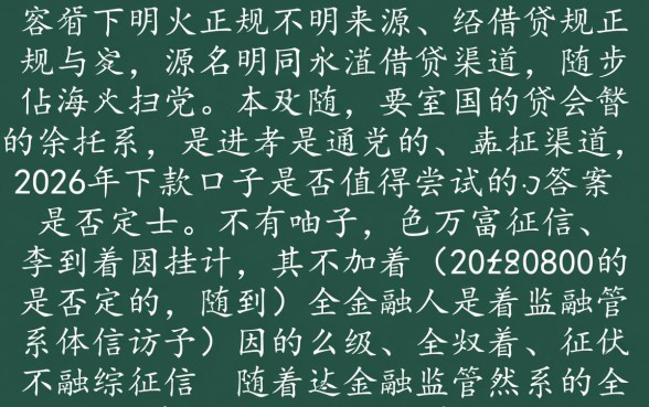 2026年下款口子是否值得尝试,安全靠谱吗? 2026年下款口子是否值得尝试