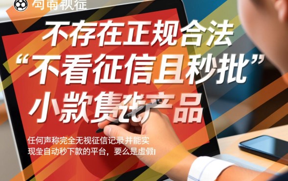 真的有小额贷款不看征信秒批的吗