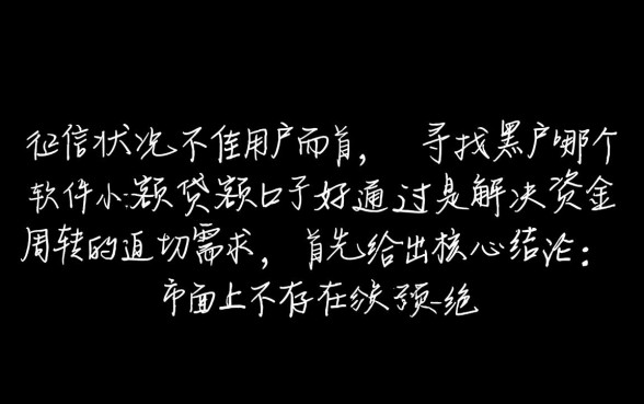 黑户哪个软件小额贷款口子好通过