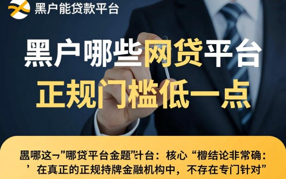 黑户哪些网贷平台正规门槛低一点