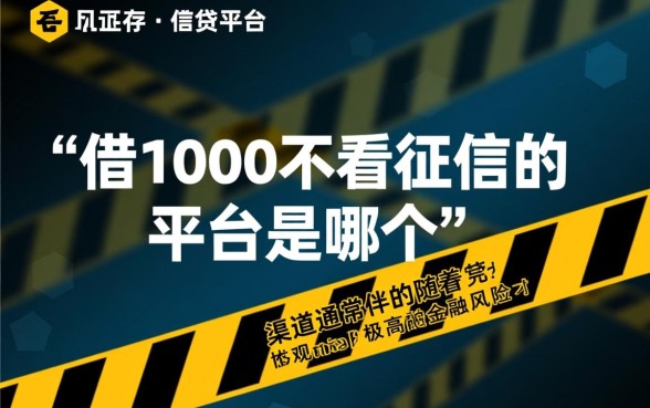 借1000不看征信的平台是哪个
