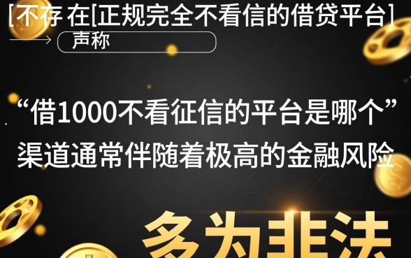 借1000不看征信的平台是哪个