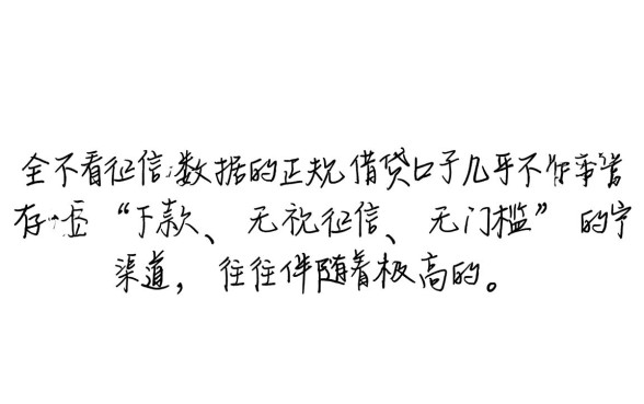 有没有不看征信不看大数据的口子