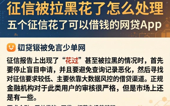 征信被拉黑花了怎么处理，详尽说明五个征信花了可以借钱的网贷app