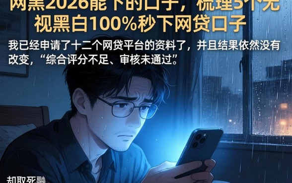 网黑2026能下的口子，梳理5个无视黑白100%秒下网贷口子